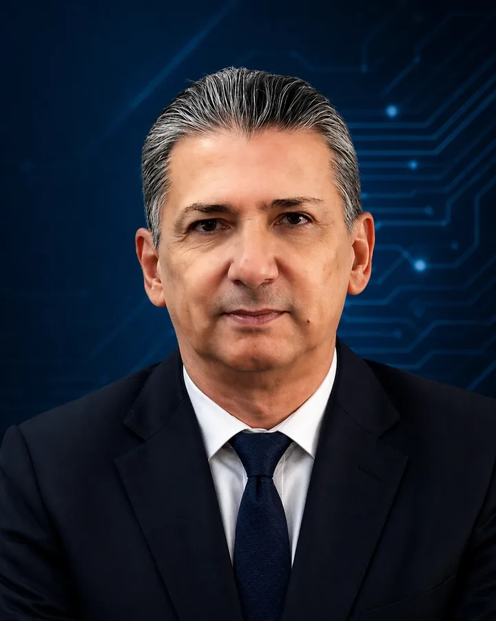 Retrato de Arístides T. Palma, ingeniero en sistemas y fundador de Zafirosoft